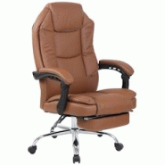 CLP Fauteuil de bureau Castle similicuir Marron clair - marron polyester 316155 CLP Fauteuil de bureau Castle similicuir Marron clair - marron polyester 316155