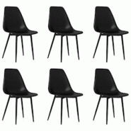 Décoshop26 - Set de 6 chaises de salle à manger design classique en pp noir DEC025699 - noir 3000255394975 Décoshop26 - Set de 6 chaises de salle à manger design classique en pp noir DEC025699 - noir 3000255394975