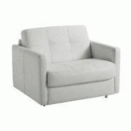 FAUTEUIL CONVERTIBLE EXPRESS CUBE COUCHAGE 75* 197*16CM CUIR VACHETTE BLANC CASSÉ