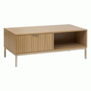 FIVE Table basse 1 tiroir et 2 niches de rangement L 100 cm - Naturel - beige 3560232961878 FIVE Table basse 1 tiroir et 2 niches de rangement L 100 cm - Naturel - beige 3560232961878