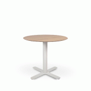 Garbar GOYA HPL Table Ronde Intérieure Ø70 Pied Blanc - Tableau Chêne Naturel - multicolore multi-matériau 05428