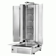 Grill Döner kebab gaz 5 brûleurs max 80 kg avec tôle de protection - moteur en bas