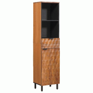 Helloshop26 - Armoire de salle de bain moderne avec étagère 38 x 33 x 160 cm rangement pratique style épuré en bois de mangue marron 02_0057781 -