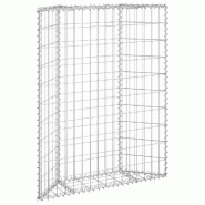Helloshop26 - Jardinière lit surélevé plantes fleurs jardin à gabion en trapèze acier galvanisé 80 x 20 x 100 cm 02_0001322 - 3000076931533