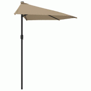 Helloshop26 - Parasol de balcon avec mât en aluminium 270 x 135 cm demi taupe 02_0008306 - aluminium 3000444047767