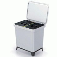 Keden Systema - Poubelle à 2 Compartiments 10L chacun de couleur Blanche - blanc plastique ZA5517