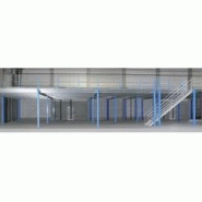 Mezzanine industrielle en kit 120m², facile et rapide à assembler, pour entrepôts, usines et ateliers