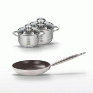 Lot Poêle 32 cm Elo Bistro Line & 2 Faitouts Inox Elo - gris 3176239985139