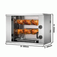 Mini rôtissoire à gaz - 2 broches - 6 poulets | GGM