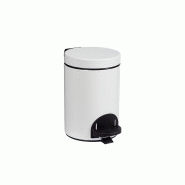Poubelle a pedale blanc 3l sanelia seau anti-bacterien_0
