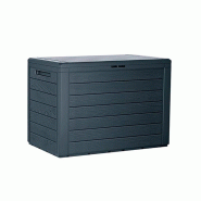 Prosperplast - Coffre de jardin Woodebox en plastique de 190 litres, couleur anthracite, 78 x 43,3 x 55 cm - gris plastique ZA1215
