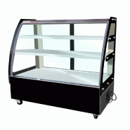 Romux® Vitrine Réfrigérée Pâtisserie sur Pied avec 2 Étagères Verre Courbé Noir 600 Litres Ventilée | Vitrines Professionnelles - 8435811806947
