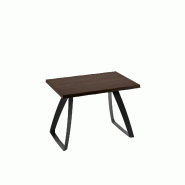 Stones Table extensible Pixel 122/182 cm en verre trempé gris dépoli et pieds en métal - Design moderne pour le salon ou la cuisine - noir multi-ma
