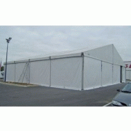 Tente de stockage fermée spacieux / structure fixe en aluminium / couverture unie / ancrage au sol avec platine / 20 x 25 x 4 m
