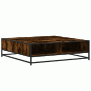VidaXL Table basse chêne fumé 100x100x30 cm bois d'ingénierie et métal Modèle Mirage Moderne - 848776