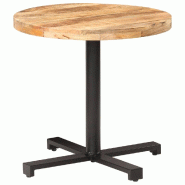 VidaXL Table de bistro Ronde Ø80x75 cm Bois de manguier brut Modèle Sirius Bois Plus - Bois massif 320269