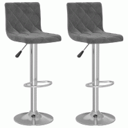 VidaXL Tabourets de bar lot de 2 gris foncé velours Modèle Lofty Premium - 333688