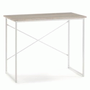 VS Venta-stock Bureau Cáceres Blanc,Table pour PC, Style Industriel, 90 cm Longueur - blanc Bois manufacturé I20053