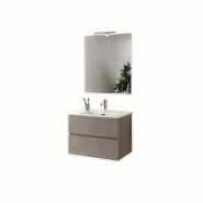 AQA Design Composition de salle de bain en mélamine ORIZON, pierre de La Havane L.81 P.46,5 H.190 MPOR08-AVP - beige Bois manufacturé MPOR08-AVP