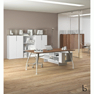 Bureau de Direction Segno avec crédence - Dellarovere - 180, Noyer
