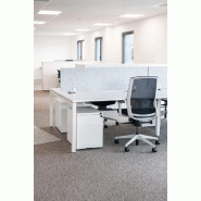 Bureau Udesk avec son caisson - Blanc