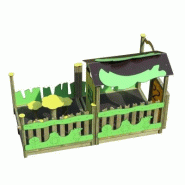Cabane Louisiane - Pour enfants de 2 à 7 ans - Hauteur de chute 0,58m - Avec/ Sans terrasse Cabane Louisiane - Pour enfants de 2 à 7 ans - Hauteur de chute 0,58m - Avec/ Sans terrasse