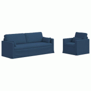 Canapé 2 pcs Bleu 198 x 78 x 80 cm tissu Modèle Apex Panorama Signature - Matériau naturel 8721364374744