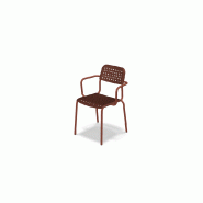 Chaise avec accoudoirs Tube 4 pieds - brique