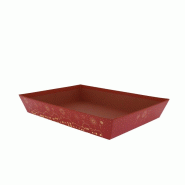CREAPAK Nova corbeille rect gm 36x27x6 fsc lot de 30 - rouge en carton COC-4641186
