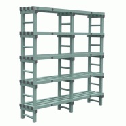 Gastro-Inox Rayonnage Euro avec 5 étagères en plastique 1800x400x1850mm - 7445908643639