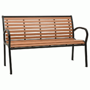 Helloshop26 - Banc de jardin meuble de patio d'extérieur terrasse noir et marron 116 cm acier et WPC 02_0011759 - marron 3000645382728