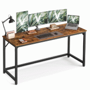 Helloshop26 - Bureau table poste de travail 120 x 60 x 75 cm pour bureau salon chambre assemblage simple métal style industriel 12_0004673 - métal 3