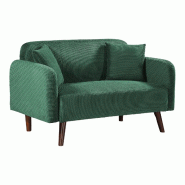 Helloshop26 - Canapé fauteuil 2 places Midt 132 x 70 x 80,5 cm vert 03_0009136 - vert Bois massif 3000224528332