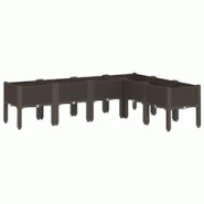 Helloshop26 - Jardinière bac lit surélevé plantes fleurs terrasse jardin avec pieds 160 x 120 x 42 cm PP marron 02_0038155 - 3000214118116 Helloshop26 - Jardinière bac lit surélevé plantes fleurs terrasse jardin avec pieds 160 x 120 x 42 cm PP marron 02_0038155 - 3000214118116