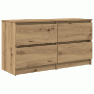 Helloshop26 - Meuble TV avec tiroirs grand espace rangement 100 x 35 x 54 cm style moderne en bois d'ingénierie chêne artisanal 02_0051751 - Bois ma
