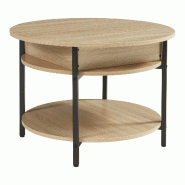Helloshop26 - Table basse console d'appoint avec surface relevable effet chêne 03_0010798 - 3000225417918_0