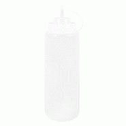 METRO PROFESSIONAL Bouteille à sauce, polyéthylène/polypropylène, Ø 8 x 26.5 cm, 1025 ml, avec bouchon, transparent, 6 unités - transparent plas