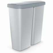 Monzana Keden - Compacta Q duo Poubelle 50L avec 2 Couvercles Indépendants de couleur Blanche et verte - vert plastique ZA5497