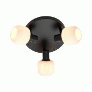 Nordlux Plafonnier MILFORD Mini 3-Rondel Verrerie Noir, H.19 - IP20 - E14 / Intérieur - noir 5704924018657