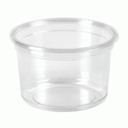 Nvase ECOLOMIQUE - 25 Pcs - Pot Deli rond PET transparent - 700 ml, Ø11,7 cm, Hauteur: 10,7 cm - transparent plastique NVS210DELI244