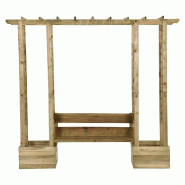 Pergola de jardin avec banc et jardinières Bois de pin imprégné Modèle AbriSolstice 78 - 8720286880296