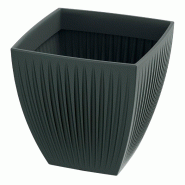 Prosperplast - Pot en plastique rotomoulé 130 L Ø60x58 cm, anthracite - Latia Square MIDL ETHICK - noir plastique ZA5707