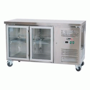 Romux® Table Réfrigérée Positive 2 Portes Vitrées 136x60 cm avec Refroidissement Froid Ventilé en Acier Inox Capacité de 228 L et Puissance 750 Romux® Table Réfrigérée Positive 2 Portes Vitrées 136x60 cm avec Refroidissement Froid Ventilé en Acier Inox Capacité de 228 L et Puissance 750