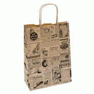 Sac kraft traiteur poignées torsadées Times 26x14x32cm - par 250