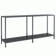 Table console Noir 160x35x75,5 cm Verre trempé Modèle Orion Compact Plus - verre 331699