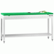 Table inox de découpe avec plan vert - Profondeur 700 mm | Ggm - 2000_0