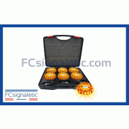 Valise de 6 balises lumineuses oranges autonomes magnétiques et rechargeables LEDWORK LWK0006 Valise de 6 balises lumineuses oranges autonomes magnétiques et rechargeables LEDWORK LWK0006