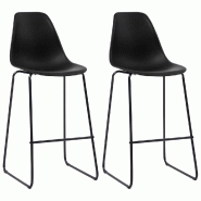 VidaXL Chaises De Bar Lot De 2 Noir Plastique - noir 281501