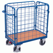 Chariot pour colis grillagé bas avec 4 parois Chariot pour colis grillagé bas avec 4 parois