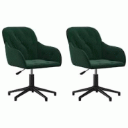Décoshop26 - Lot de 2 chaises de salle à manger siège pivotant hauteur réglable en velours vert foncé DEC025317 - 3000255189380 Décoshop26 - Lot de 2 chaises de salle à manger siège pivotant hauteur réglable en velours vert foncé DEC025317 - 3000255189380